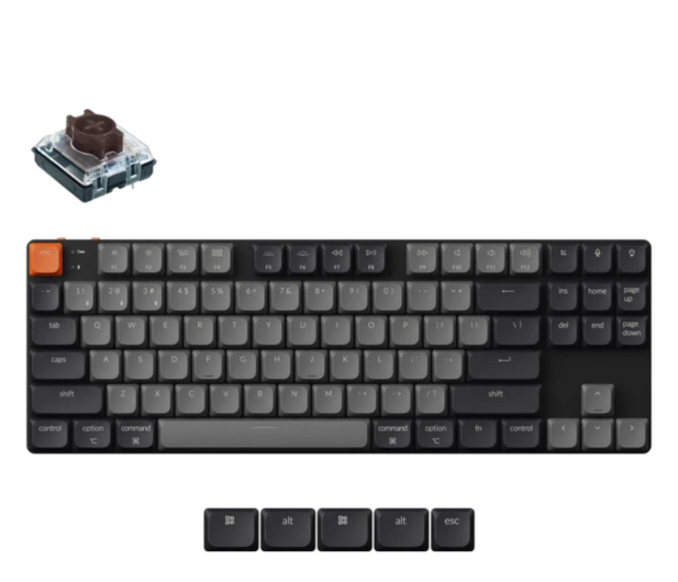 Keychron K1X Low Profile Brown Switch RGB HS TKL 80% K1X-H3 - 1294114 - zdjęcie